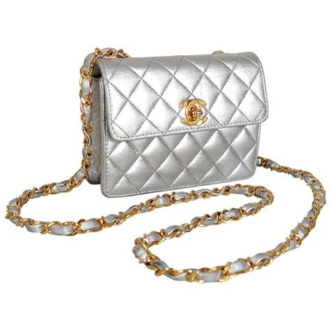 chanel silver metallic bag|chanel 19 small bag.